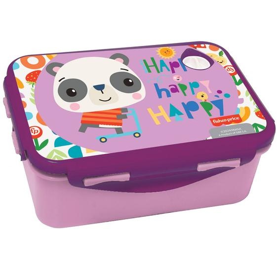 Boîte À Goûter Happy Panda 17 Cm En Pvc Avec Couvercle – Fisher-price Rose Foncé