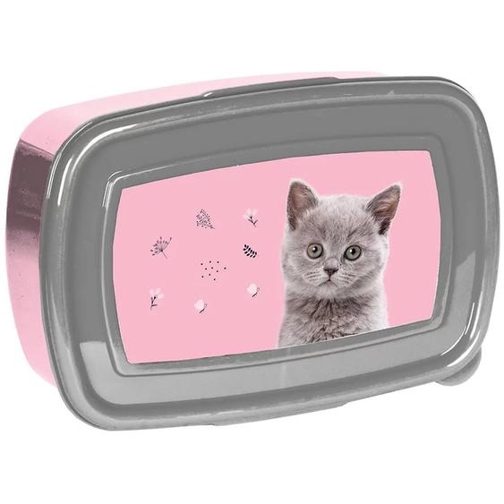 Boîte À Goûter Nasa Chat En Pvc 18 X 11 X 6 Cm Avec Panneau Gris / Rose / Clair / Bleu