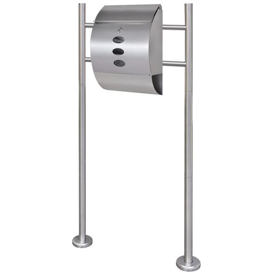 Boîte à lettre sur support en acier inoxydable