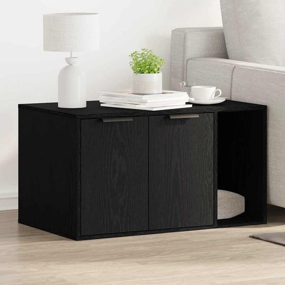 Boîte à litière design Chêne noir 80 x 50 x 45 cm Bois composite 2025NEU1359860