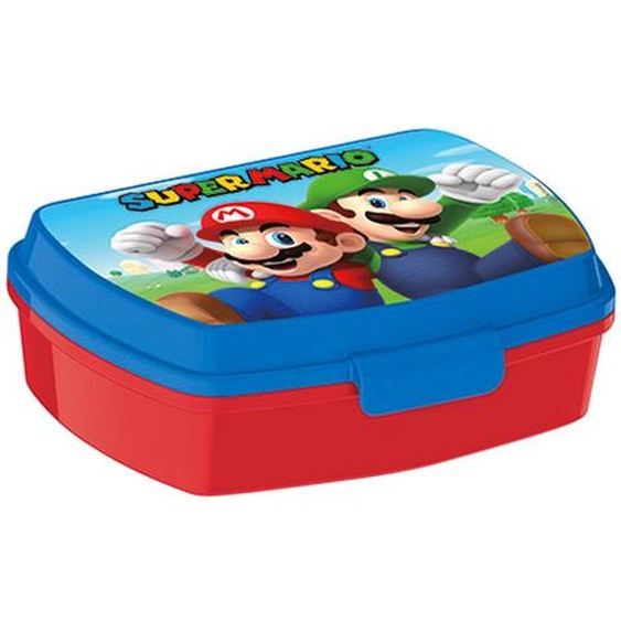 Boîte À Lunch Super Mario En Pvc À Fermeture À Encliquetage Rouge/argent