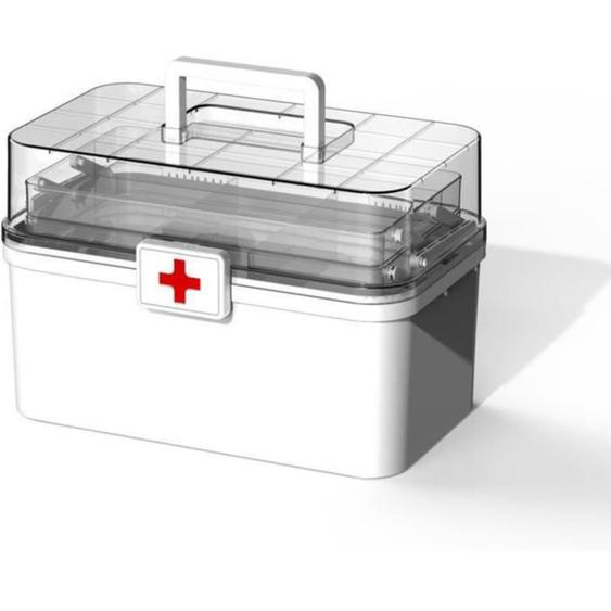 Boîte à médicaments, rangement de médicaments, pharmacie domestique, boîte médicale portable, rangement à trois couches, convient