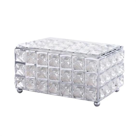 BoîTe à Mouchoirs en Cristal Nordique Simple à la Mode, BoîTe de Rangement de Serviettes de Table, Barre Porte-Diamant, DéCor de