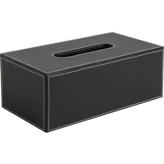 Boite à mouchoirs en simili cuir noir