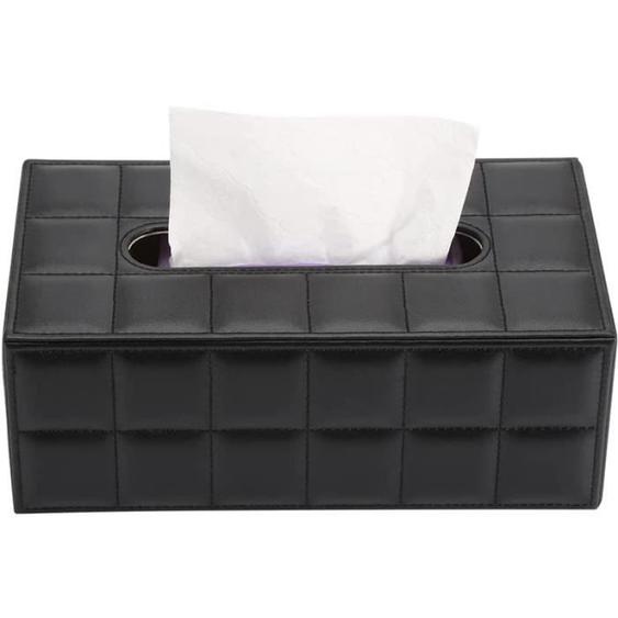 Boîte à Mouchoirs - FOLAYA - Rectangulaire - Cuir PU - Dimensions 25x14x9,5 cm - Pour Maison et Voiture