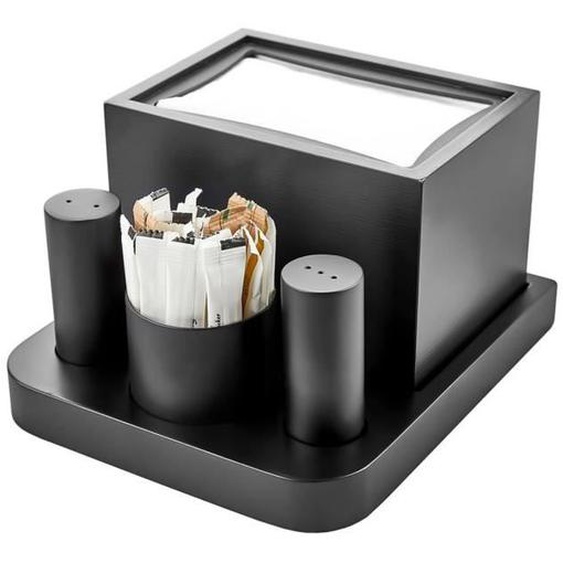 Boîte à Mouchoirs - GGMGASTRO - Acier inoxydable - Noir - 4 pièces - Design esthétique