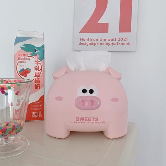 Boîte à Mouchoirs OEMG Rose - Forme de Cochon - Rangement Multifonctionnel Couvercle Blanc Boîte à Mouchoirs Décoration de Bureau