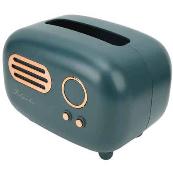 Boîte à mouchoirs radio - SONEW - Rétro vert - Design moderne - Large ouverture - Décoration intérieure