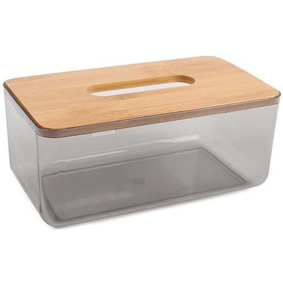 Boîte à mouchoirs transparente en bois compressé résistant à lusure avec fond antidérapant pour la maison, le salon, noir