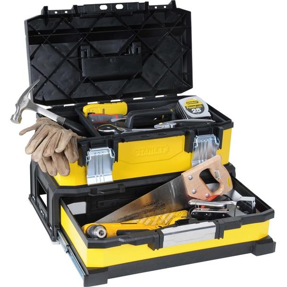 Boite à outils à tiroir bi-matière jaune 51cm STANLEY - 1-95-829