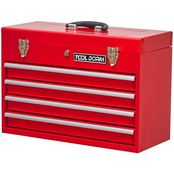 Boîte à outils - Acier avec tiroirs - 51,6 cm - 4 tiroirs - Portable - Tapis de protection - Fermeture métallique