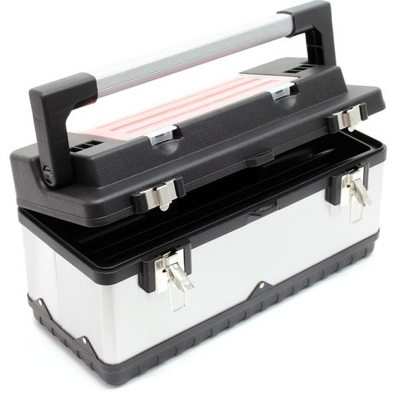 Boite à outils Acier fin Cadre en plastique Porte-outils Mallette avec Poignée Transport Atelier