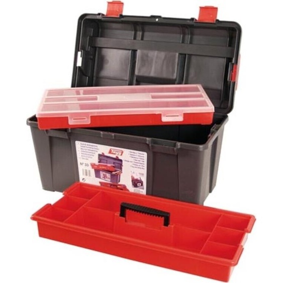 Boîte à outils avec baladeur et organiseur