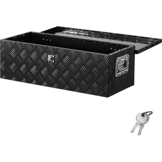Boîte à outils en aluminium pour plateau de camion et remorque - Boîte de rangement robuste pour remorque de camion