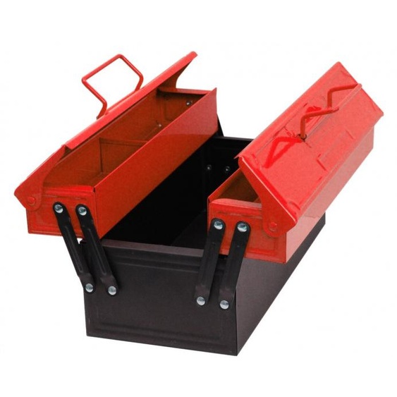 Boîte à outils en métal, rouge