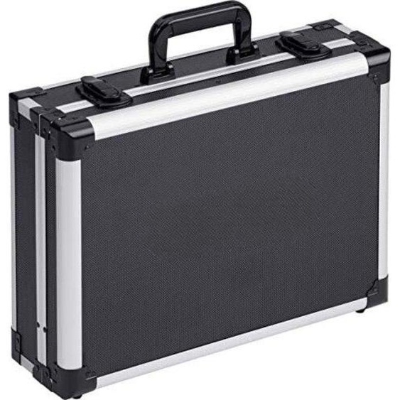 Boîte à outils noire - Mallette à outils noire - 46 x 32 x 14 cm