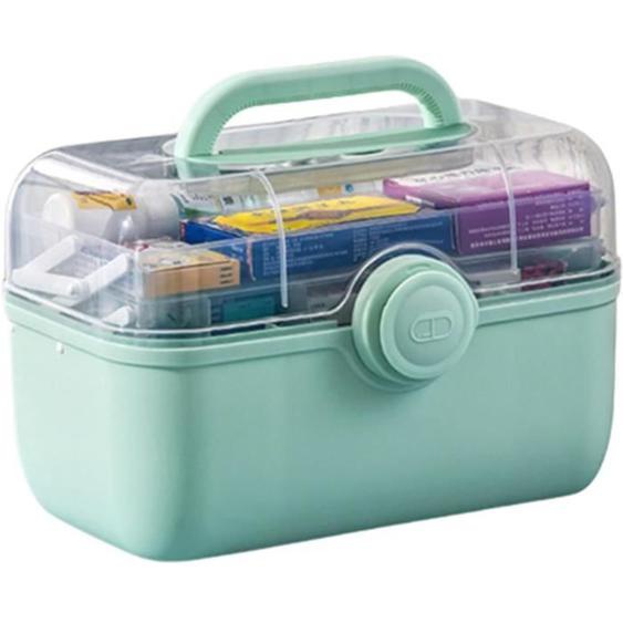 Boite a Pharmacie,Boîte de Rangement à médicaments pour la Maison, étui à médicaments Pliable à 3 étages (avec boîte à pilules)