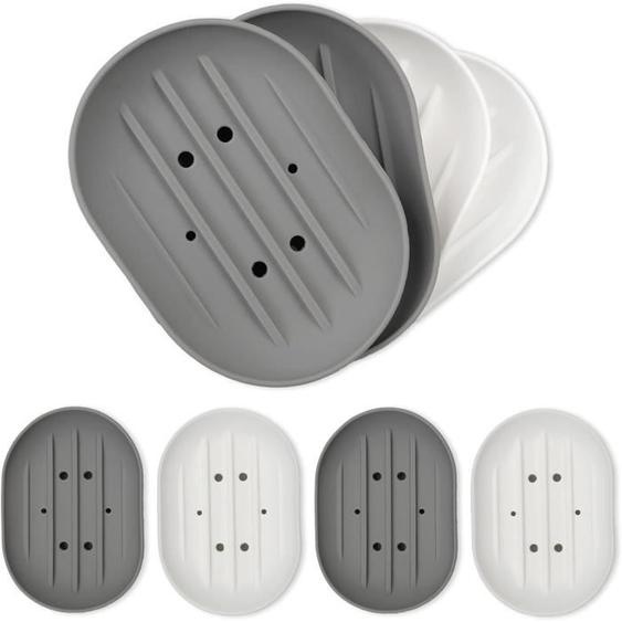 Boîte à savon,4 Pièces Porte Savon en Silicone Boîte à Savon Antidérapant Portes Savons Salle De Bain Porte-Savon en Silicone