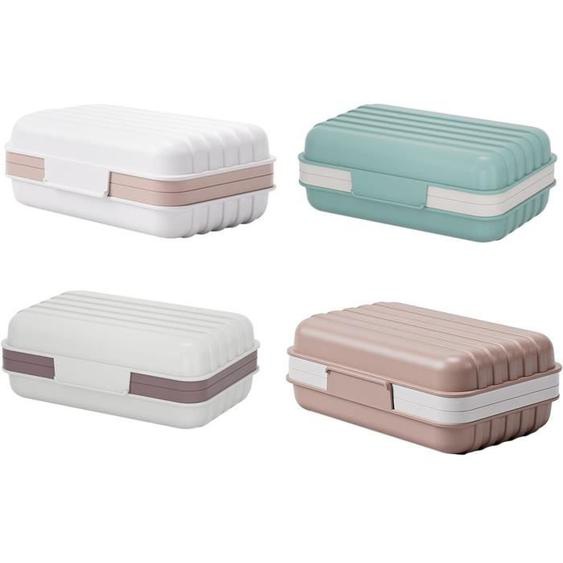 Boîte à savon,4pcs PP boîte en Plastique Une boîte de Savon Un Savon Voyage boîte Savon Voyage étui à Savon Portable avec Couvercle