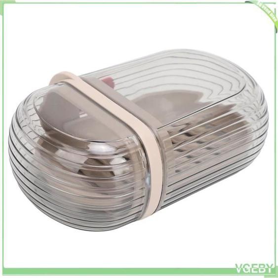 Boîte à savon de voyage en PET, récipient à savon Portable étanche avec couvercle, plateau de vidange pour Noir Transparent