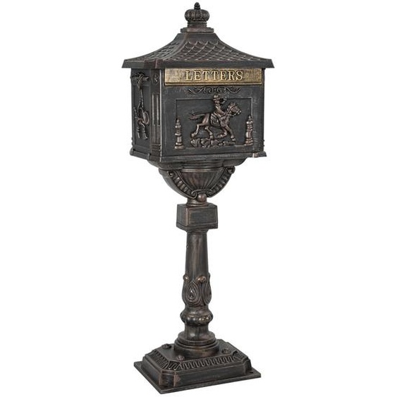 Boîte aux Lettres Debout avec porte Bronze 42,5 x 29,5 x 117 cm
