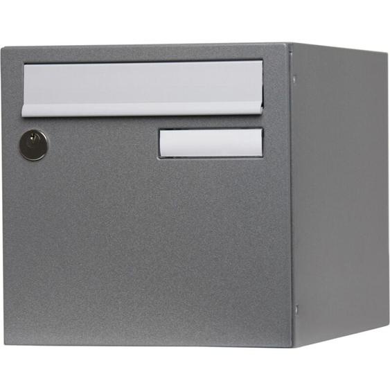Renz - Boîte aux lettres normalisée 1 porte extérieur acier gris brillant