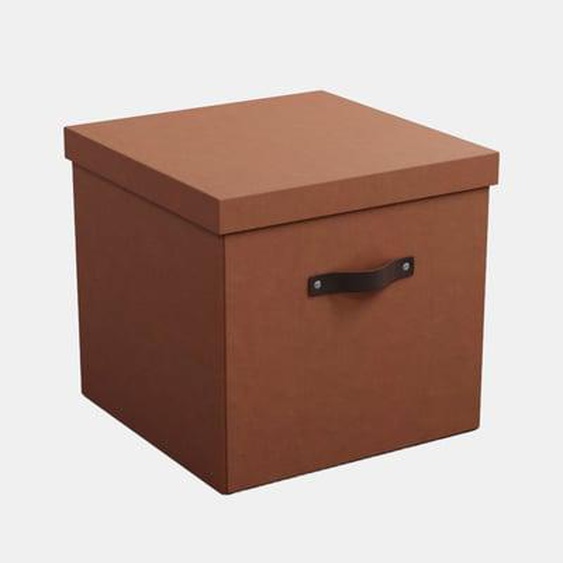 Boite cubique haute poignées cuir véritable