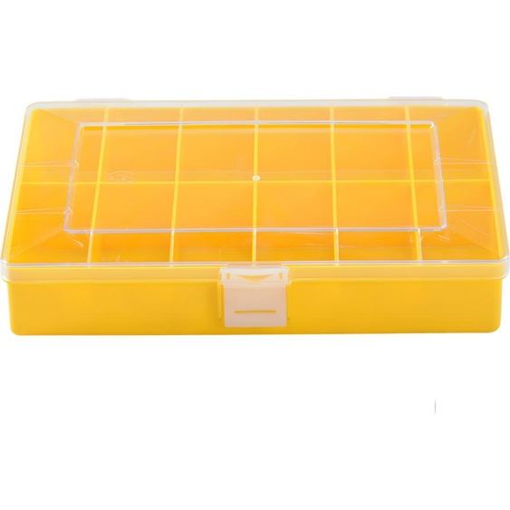Boîte dassortiment PS, 12 compartiments, jaune