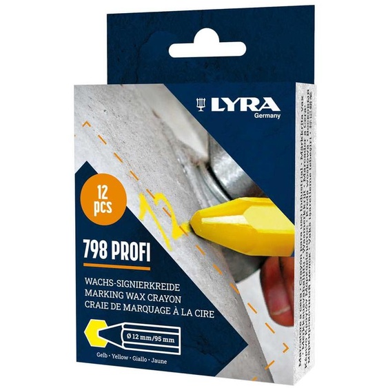 Boite de 12 craies à la cire 95 x 12 jaunes LYRA L4880007