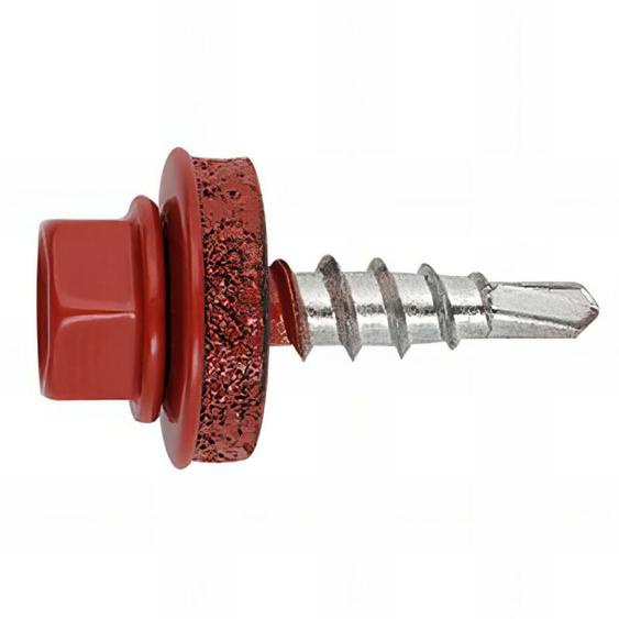 Boite de 250 - Vis autoperceuse acier-bois ral 3009 - Rouge tuile 4,8 x 35 P14 3009