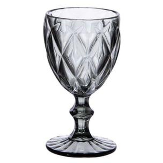 Boite de 6 verres à pied  cl diamond gris