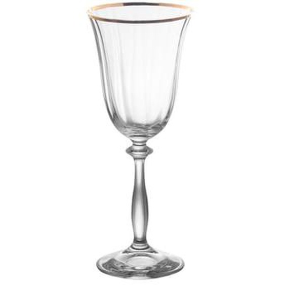 Boîte de 6 verres à pied Angela filet or  cl