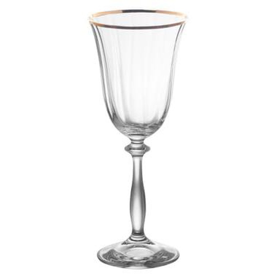 Boîte de 6 verres à pied Angela filet or