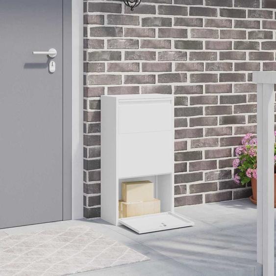 Boîte de dépôt de colis avec porte Blanc 44 x 22 x 82 cm Acier