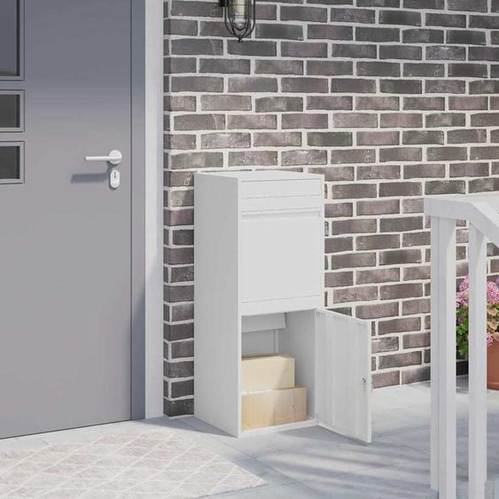 Boîte de dépôt de colis avec porte Blanc 41 x 38 x 103 cm Acier