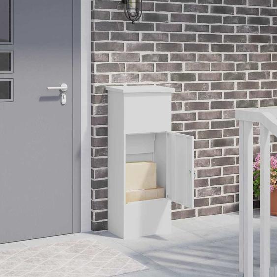 Boîte de dépôt de colis Blanc 44.5 x 29 x 110.5 cm Acier