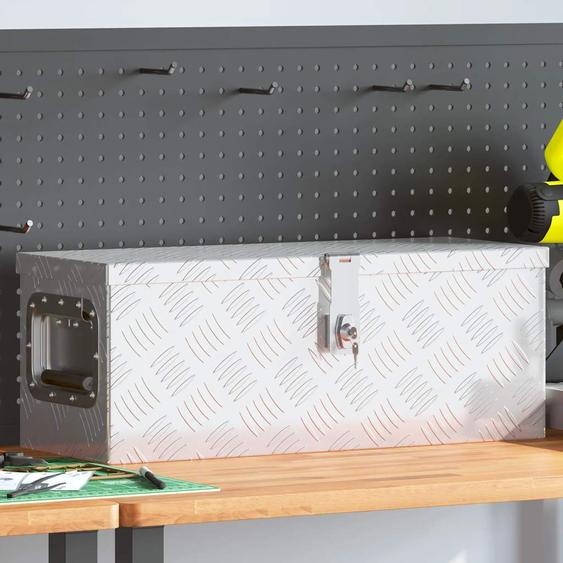 Boîte de rangement Argenté 60x23,5x23 cm Aluminium
