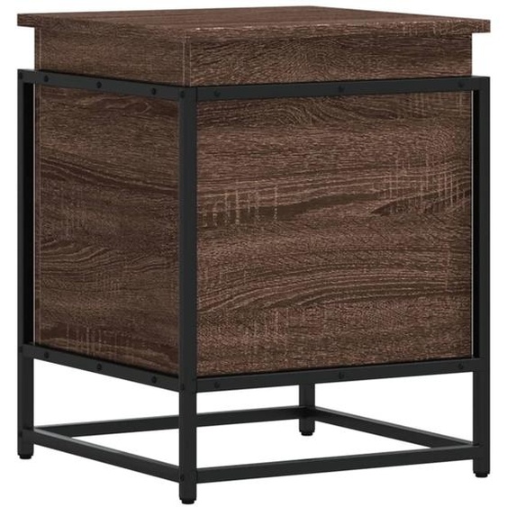 Boîte de rangement avec couvercle chêne marron bois ingénierie