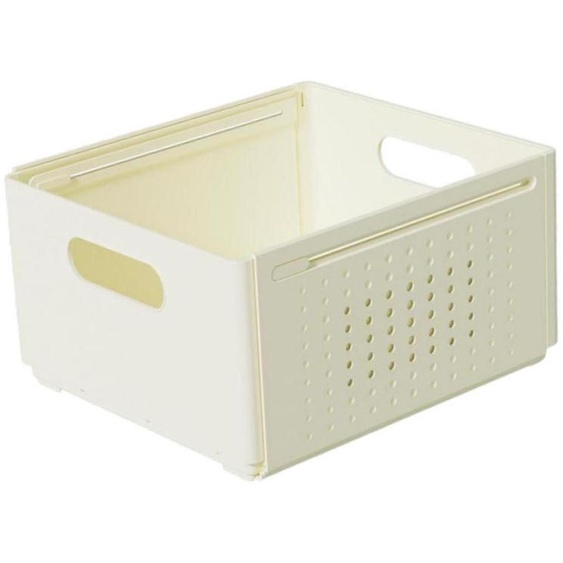Boîte de rangement avec tiroir coulissant, blanche, grande taille : 27,2 x 25 x 15 cm