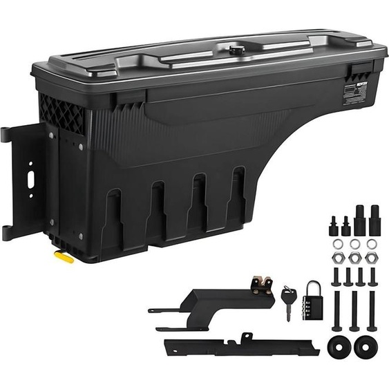 Boîte de rangement Bolt Edge pour Ford F-150 (2015-2021) – Boîte rotative verrouillable – Boîte à outils – Compatible avec le passage de roue – 25 L