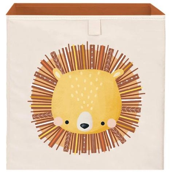 Boîte De Rangement Carrée Chompy Le Lion Orange