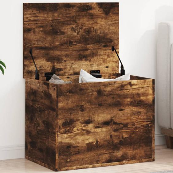Boîte de rangement chêne fumé 60x42x46 cm bois dingénierie