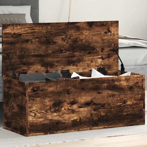 Boîte de rangement chêne fumé 90x35x35 cm bois dingénierie