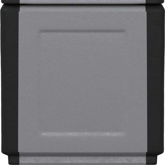 Boîte de rangement de jardin 54x53x57 cm 130 L Gris foncé Noir