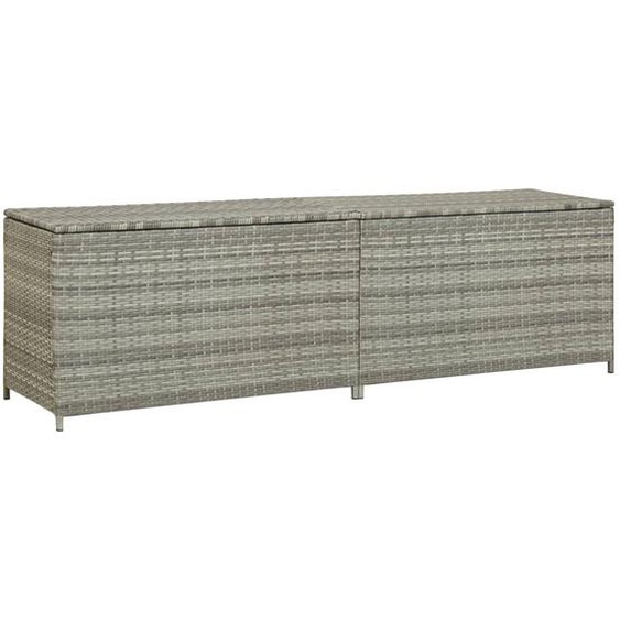 Boîte de rangement de jardin résine tressée 200x50x60 cm gris