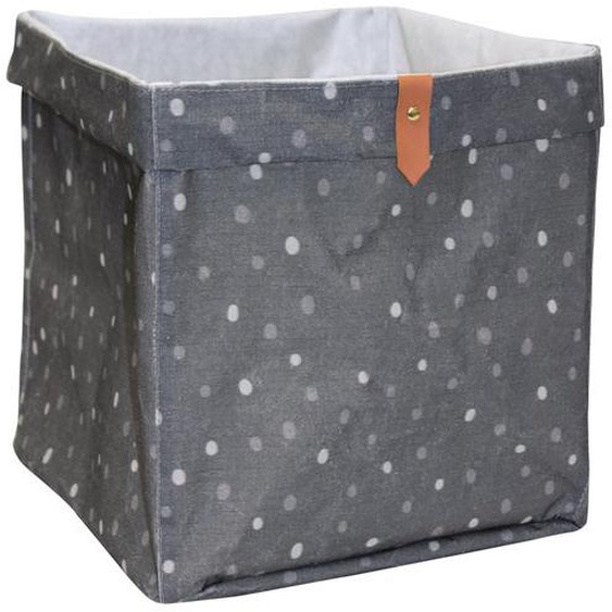 Boîte de rangement en polycoton cube pois