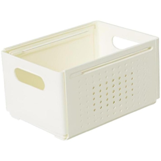 Boîte de rangement extensible, blanche, 27,4 x 20 x 15 cm