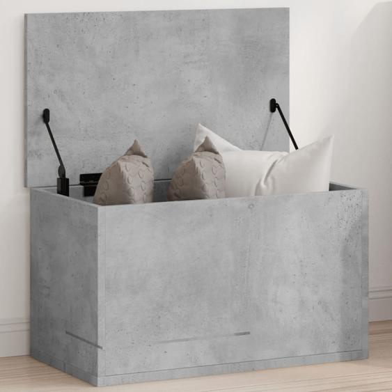 Boîte de rangement gris béton 60x35x35 cm bois dingénierie