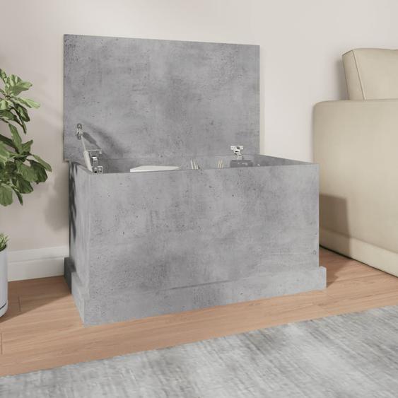 Boîte de rangement gris béton 70x40x38 cm bois dingénierie