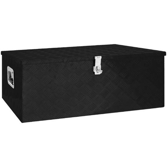 Boîte de rangement Noir 100x55x37 cm Aluminium